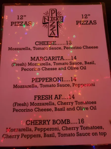 menu of Aero Club Bar