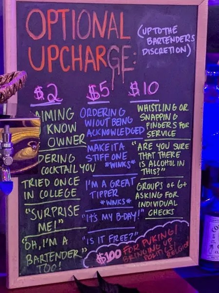 menu of Star Bar