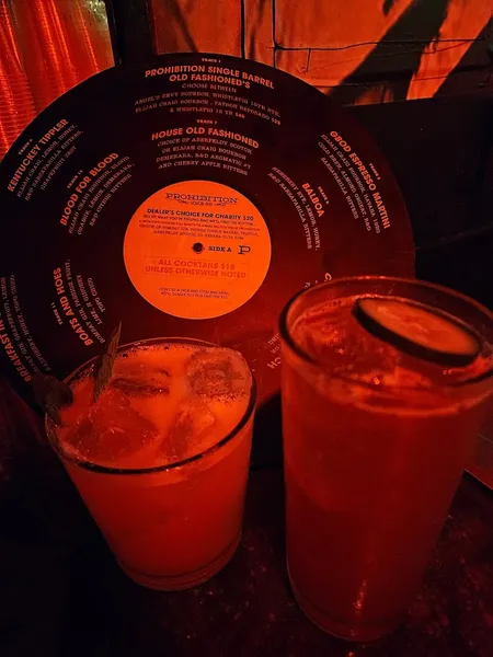 menu of Prohibition Lounge