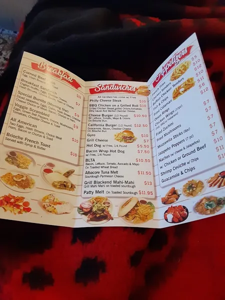 menu of The Pennant Bar