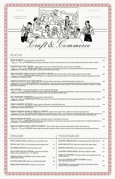 menu of Craft & Commerce