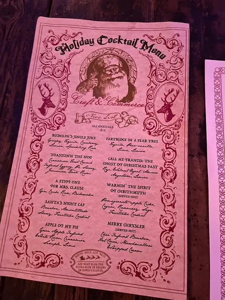 menu of Craft & Commerce