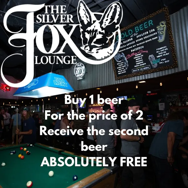 menu of The Silver Fox Lounge