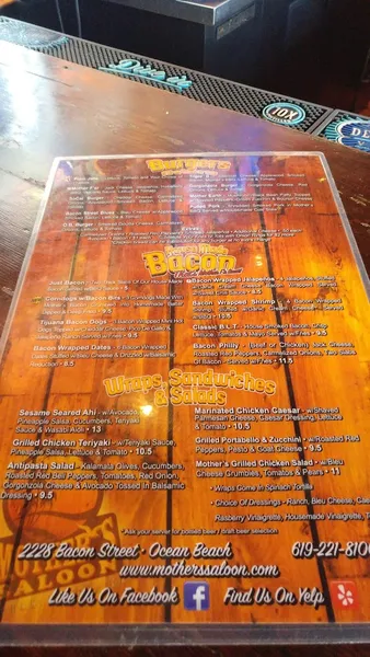 menu of Northside Tavern