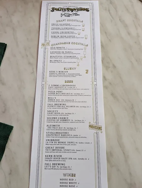 menu of Polite Provisions