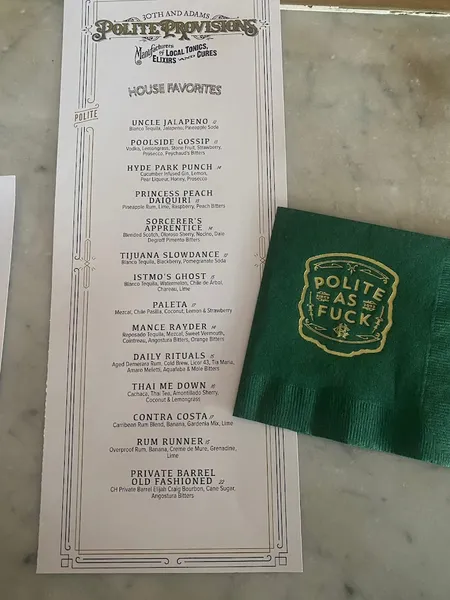 menu of Polite Provisions