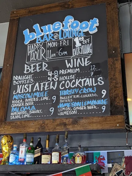 menu of Bluefoot Bar and Lounge