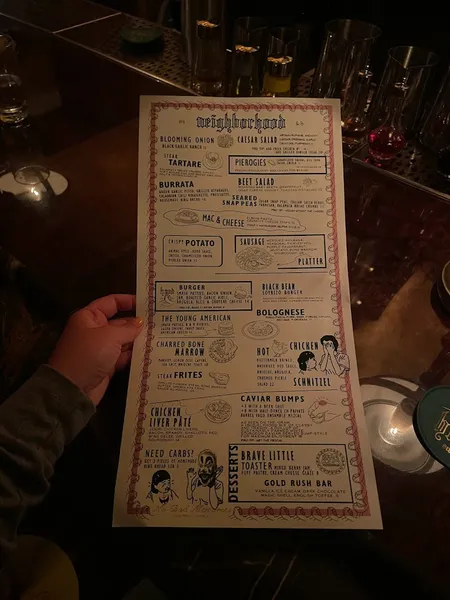 menu of Young Blood