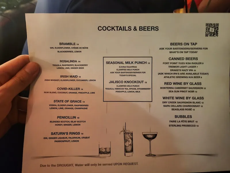 menu of 55 - Fifty Five South