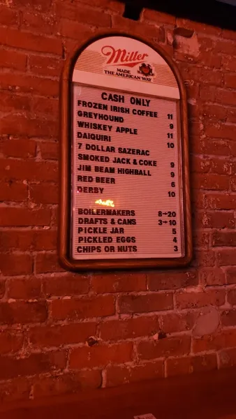 menu of Cash Only