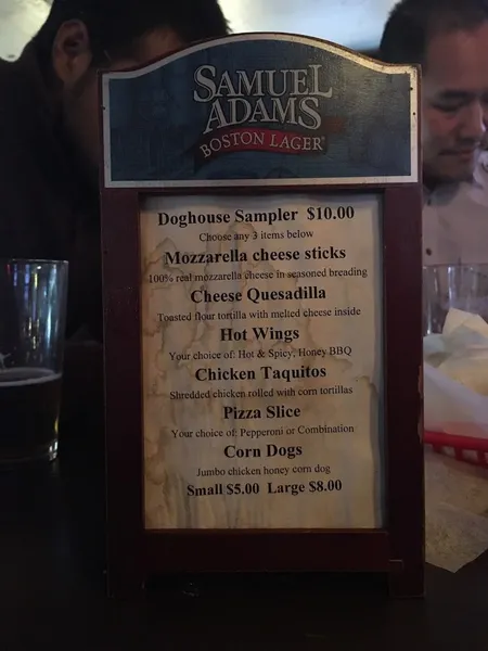 menu of The Doghouse Sports Lounge