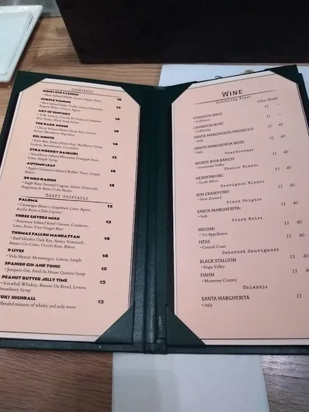 menu of Three Sisters