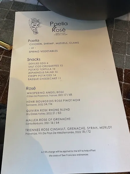 menu of Charmaine's Rooftop Bar & Lounge