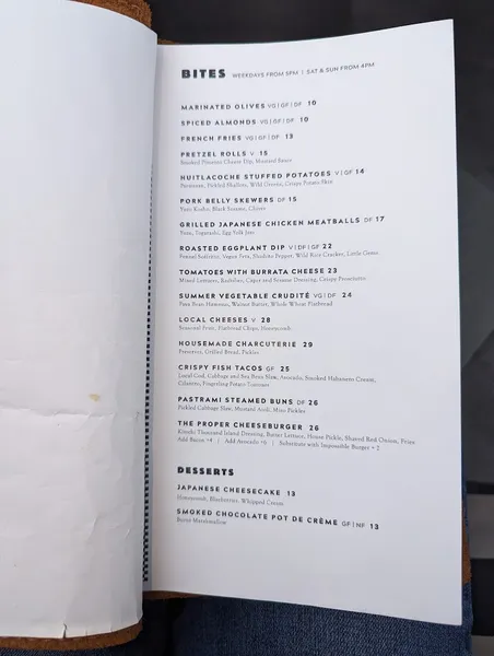 menu of Charmaine's Rooftop Bar & Lounge