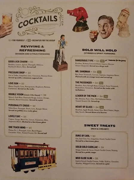 menu of Bottle Club Pub