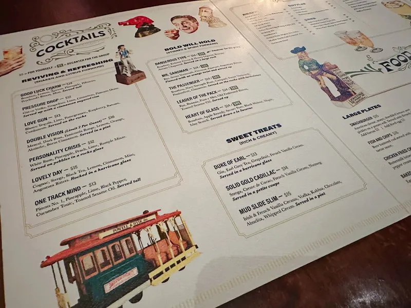 menu of Bottle Club Pub