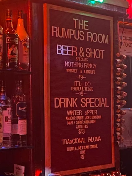 menu of The Rumpus Room