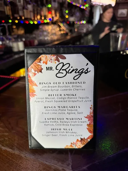 menu of Mr Bing's