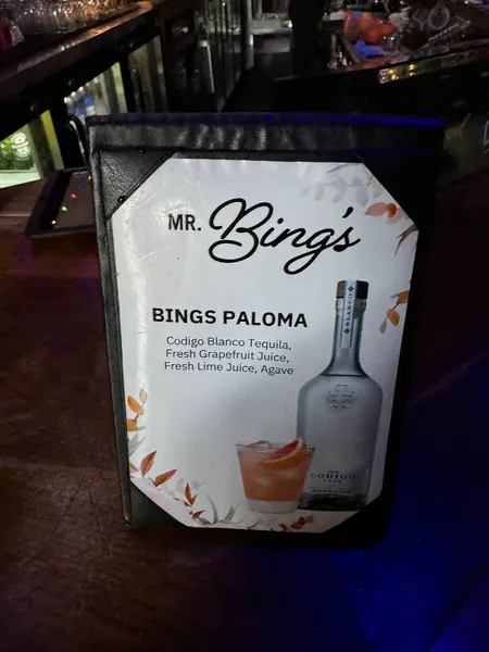 menu of Mr Bing's