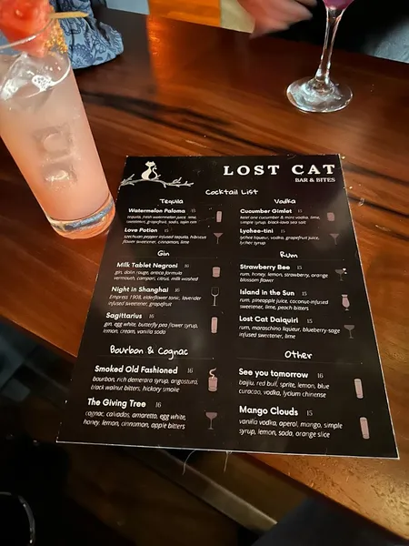 menu of Lost Cat Bar & Bites