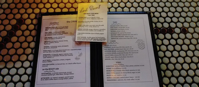 menu of Lost Resort