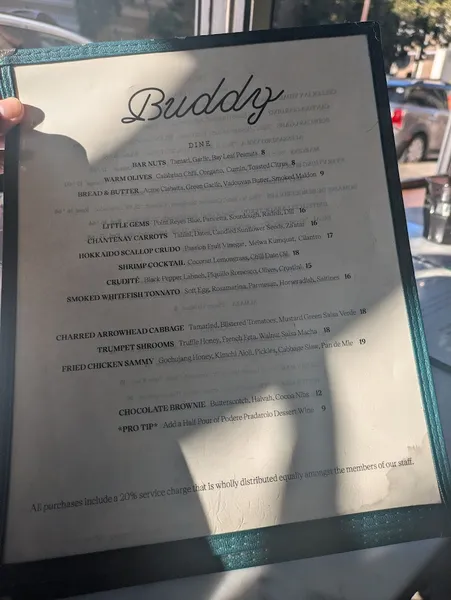 menu of buddy