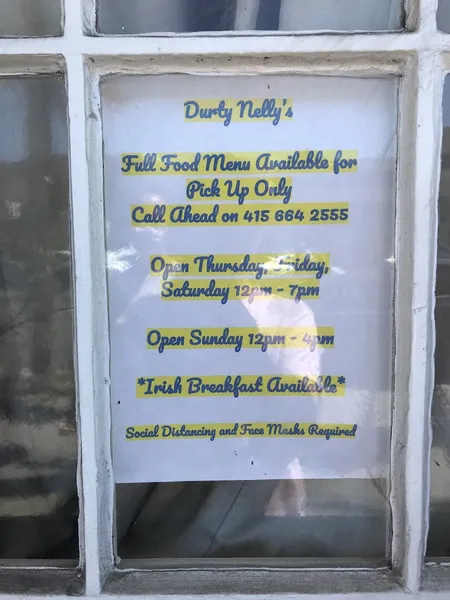 menu of Durty Nelly's