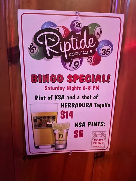 menu of The Riptide