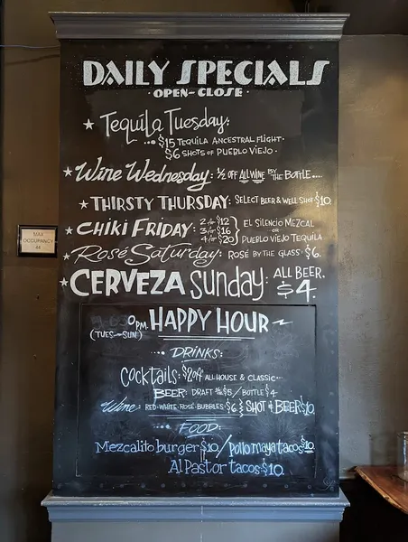 menu of Mezcalito