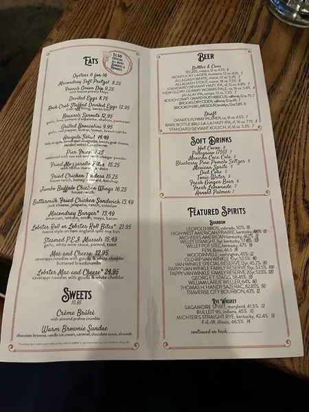 menu of Macondray