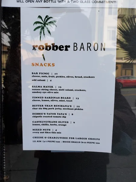 menu of robberbaron