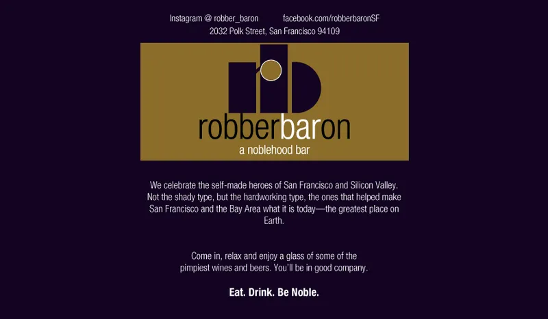 menu of robberbaron