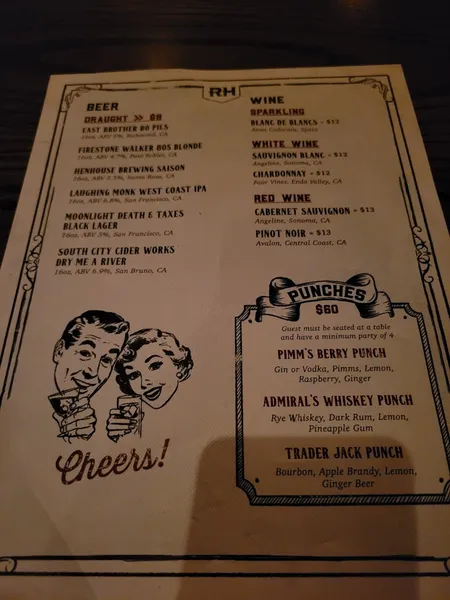 menu of Rickhouse