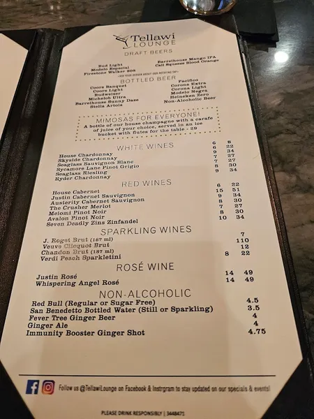 menu of Tellawi Lounge