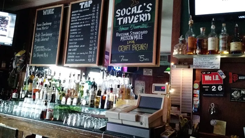 menu of Socal's Tavern