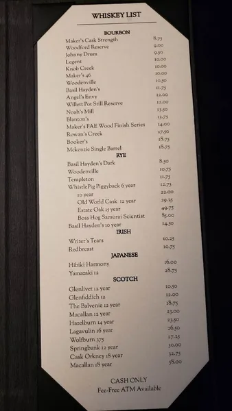 menu of Frank