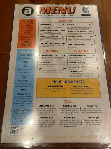 menu of Barwest