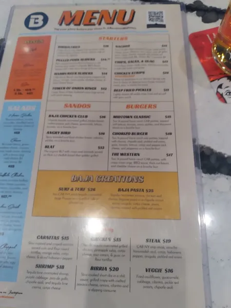 menu of Barwest