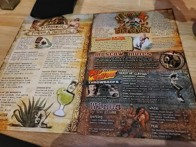 menu of Panama Joe's