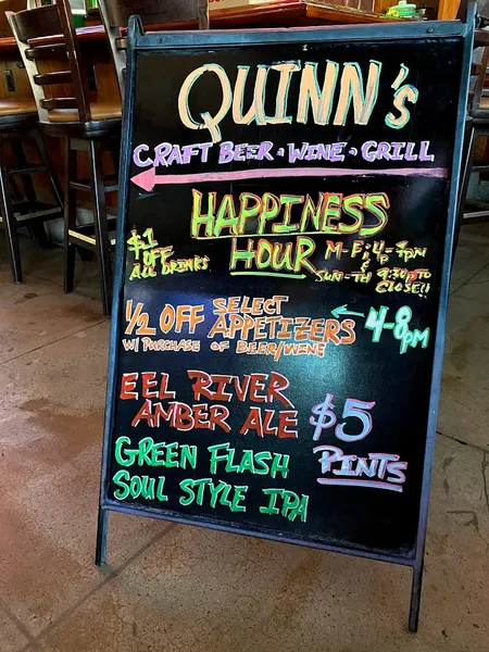 menu of Quinn's Pub & Grill