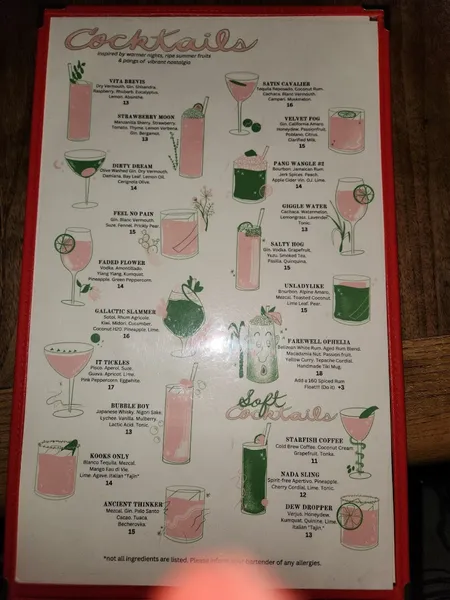 menu of Baby Gee