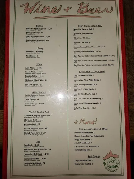 menu of Baby Gee