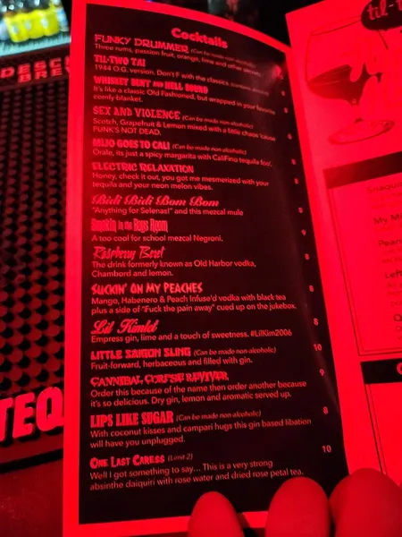 menu of Til-Two Club