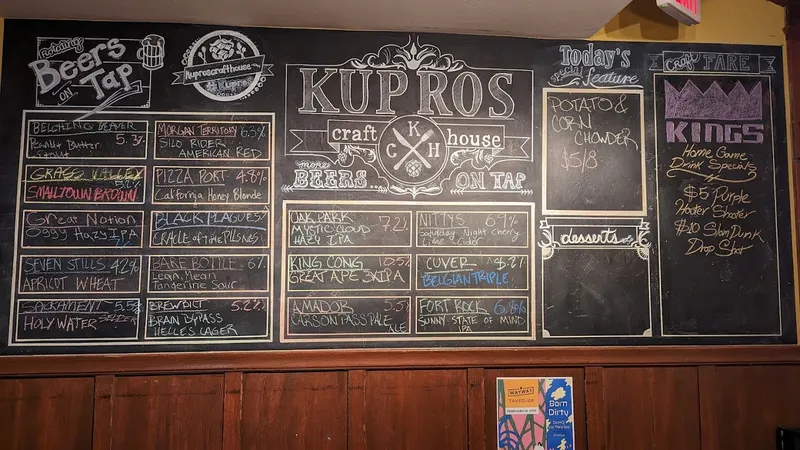 menu of Kupros Craft House