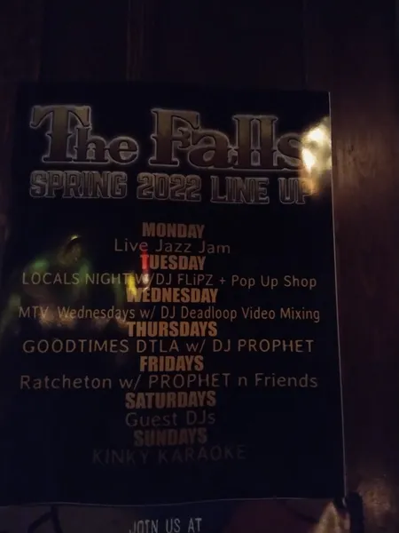 menu of The Falls