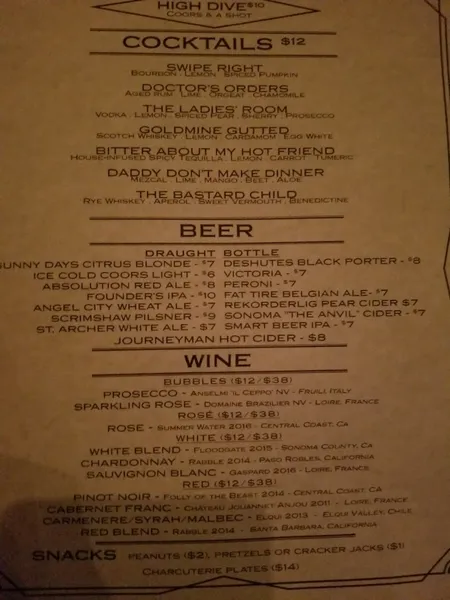 menu of The Lincoln