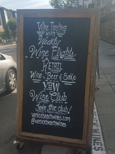 menu of Venice Beach Wines