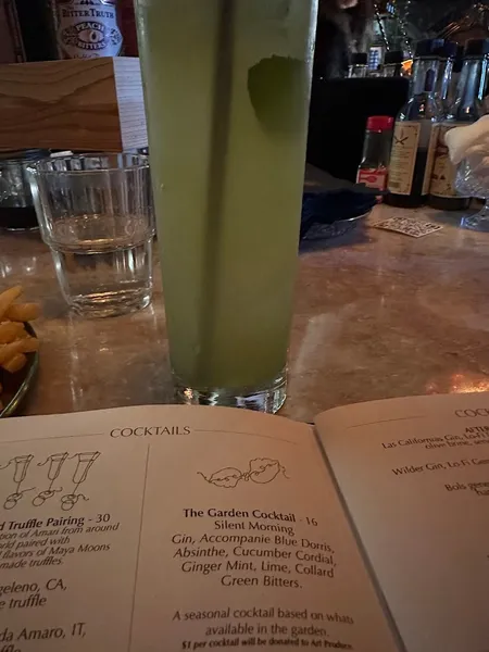 menu of Botanica Art & Cocktail Bar