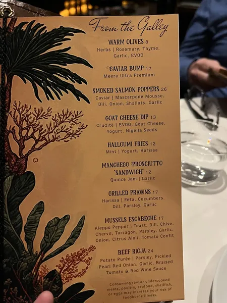 menu of Captain's Quarters