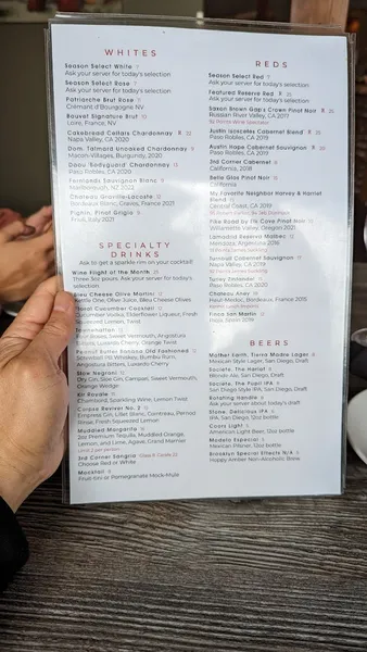 menu of The 3rd Corner Wine Shop & Bistro